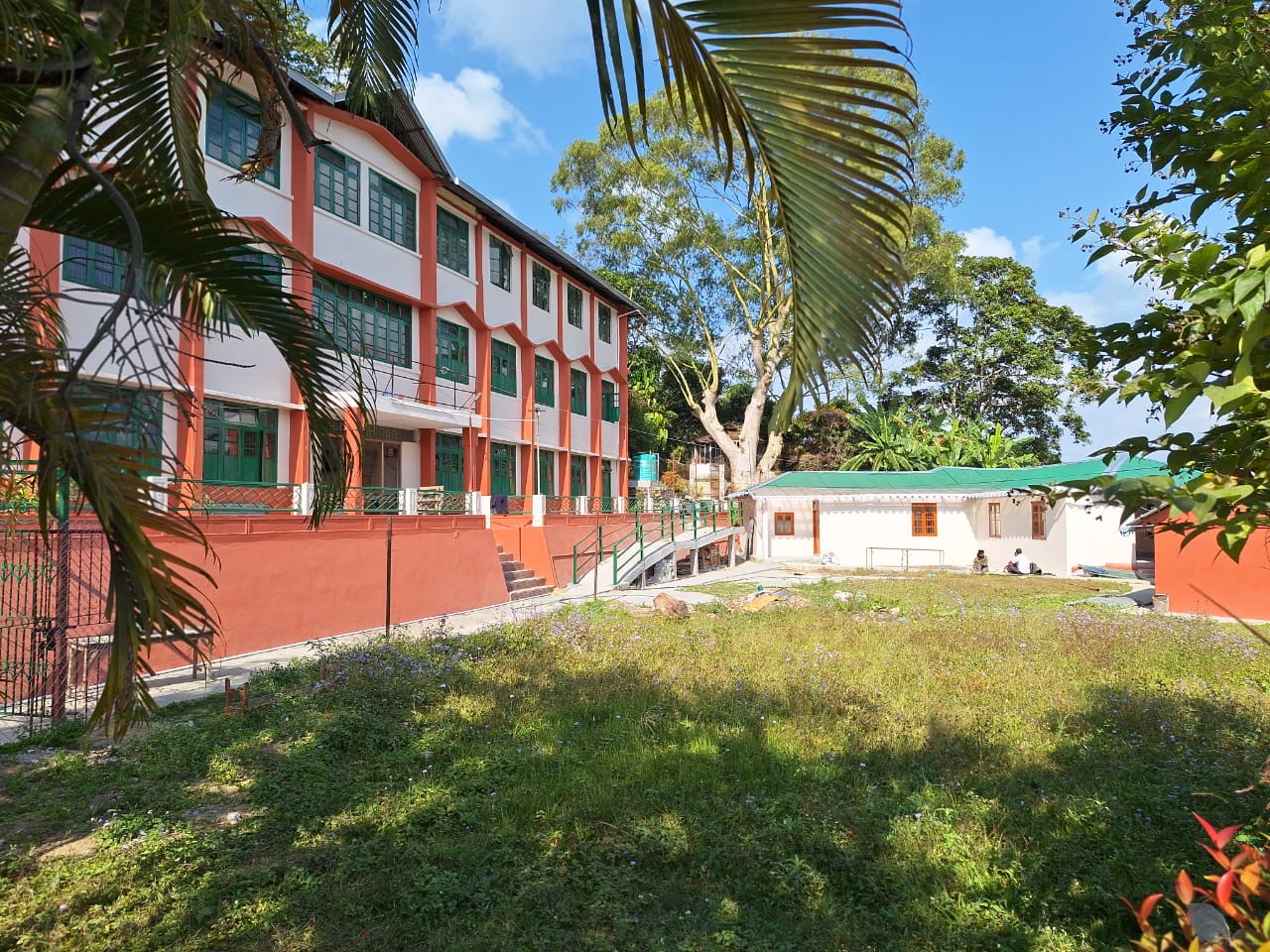 View of the renovated orphanage campus and its garden in India
