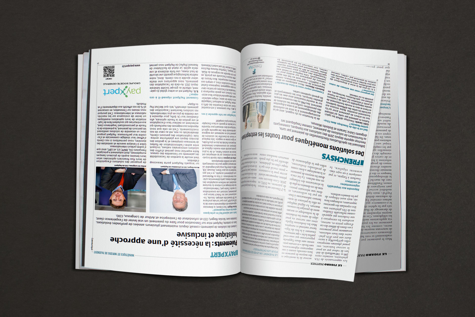 Le Figaro Partner, double page de l’interview PayXpert de Nicolas Riegert