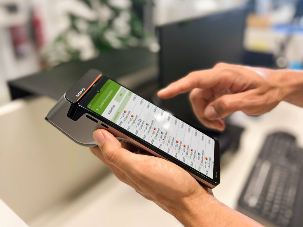A PayXpert payment terminal in use for a card transaction